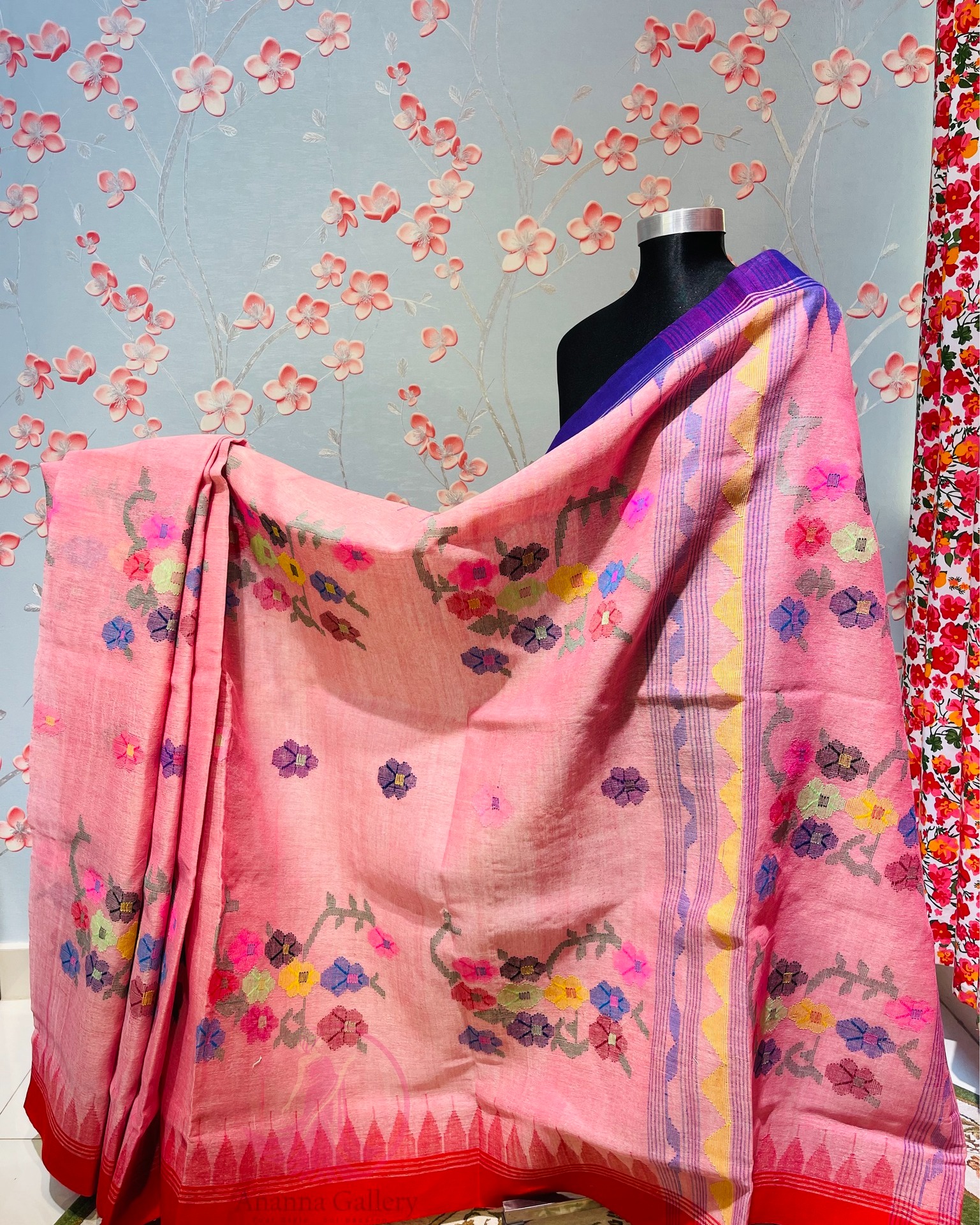 Orchid Pink Monipuri Saree - Image 2